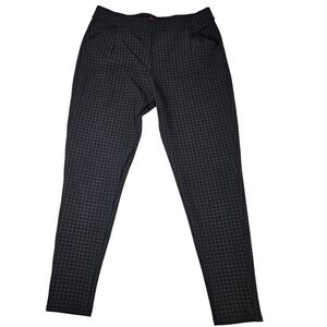 Maze Collection Tapered Pants Black Grid Stretch Office XL Career, Professional